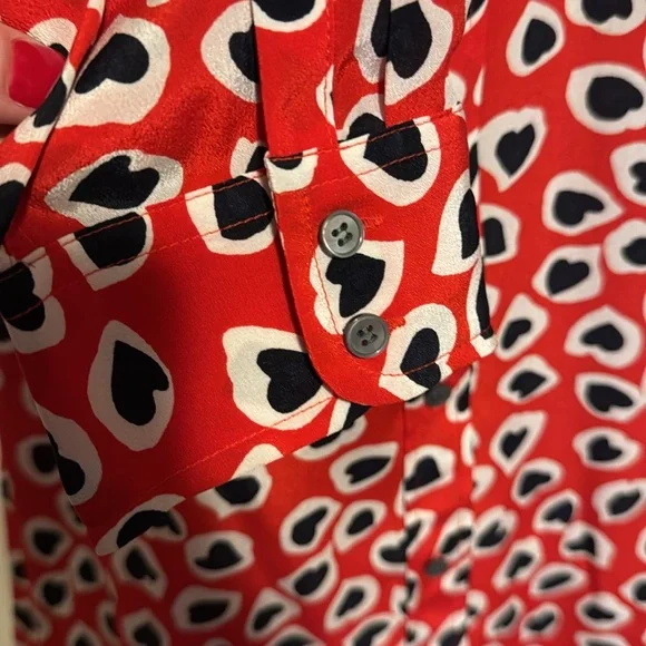 J Crew Classic-fit boy shirt in silk heart print size 10 - Picture 4 of 8